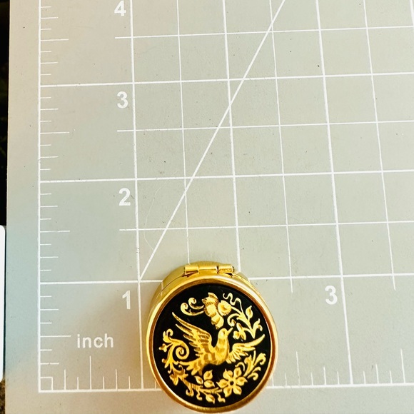 Vintage Damascene Mini Bird Pill Trinket Box - Picture 6 of 15